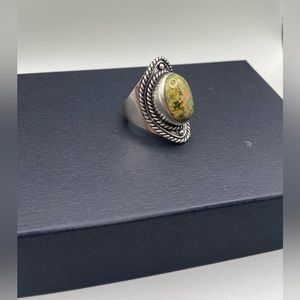 💚🌸Sterling Silver Unakite Statement Ring